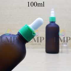 Chai tinh dầu phun mờ nắp bóp khoen nhựa sọc có nắp chụp 100ml