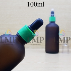 Chai tinh dầu phun mờ nắp bóp khoen nhựa sọc có nắp chụp 100ml