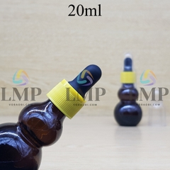 Chai hồ lô nắp bóp khoen nhựa sọc có nắp chụp 20ml