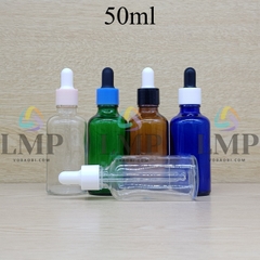 Chai tinh dầu nắp bóp khoen nhựa trơn 50ml