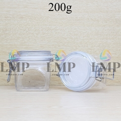 Hũ vuông có nắp cài bằng thép ko gỉ 200g