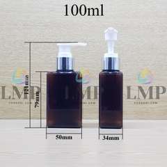 Chai lotion vuông vòi van xi KO viền