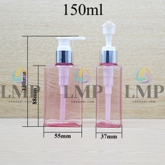 Chai lotion vuông vòi van xi KO viền