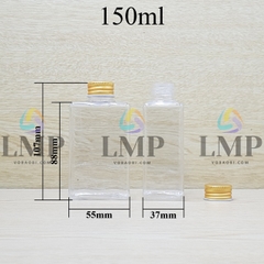 Chai lotion vuông nắp nhôm cuốn biên