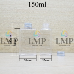 Chai lotion vuông nắp nhôm cuốn biên