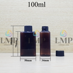 Chai lotion vuông nắp vặn sọc