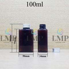 Chai lotion vuông nắp nhôm cuốn biên