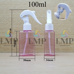 Chai lotion vuông đầu xịt kiếng có khóa