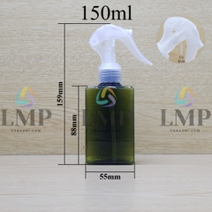 Chai lotion vuông đầu xịt kiếng có khóa