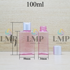 Chai lotion vuông nắp nhấn xi