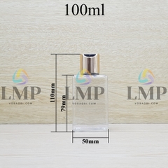 Chai lotion vuông nắp nhấn xi