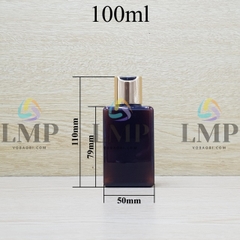 Chai lotion vuông nắp nhấn xi