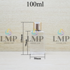 Chai lotion vuông nắp nhấn xi