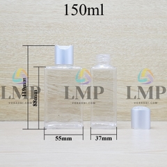 Chai lotion vuông nắp nhấn xi
