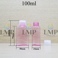 Chai lotion vuông nắp bật trơn