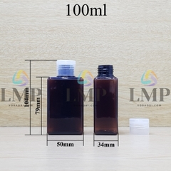 Chai lotion vuông nắp bật trơn