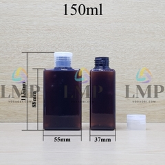 Chai lotion vuông nắp bật trơn