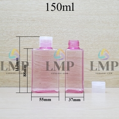 Chai lotion vuông nắp bật trơn