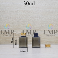 Chai PETG vai ngang nắp nhôm cuốn