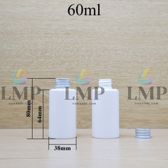 Chai PETG vai ngang nắp nhôm cuốn