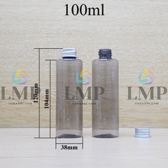 Chai PETG vai ngang nắp nhôm cuốn