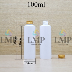 Chai PETG vai ngang nắp nhôm cuốn
