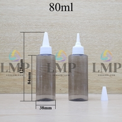 Chai PETG vai ngang nắp nhọn sọc