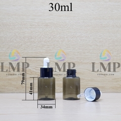 Chai PETG vai ngang nắp bóp khoen nhôm