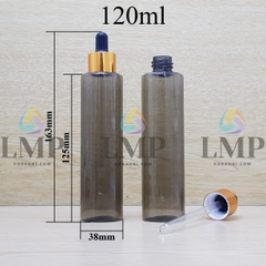 Chai PETG vai ngang nắp bóp khoen nhôm