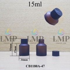 Chai thủy tinh vát nắp vặn sọc 15ml