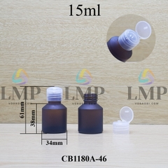 Chai thủy tinh vát nắp bật trơn 15ml