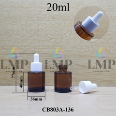 Chai thủy tinh nâu nắp bóp khoen nhựa trơn