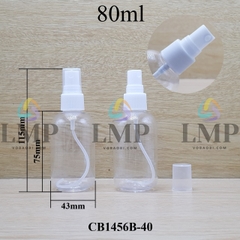 Chai vai tròn đầu phun sương sọc 80ml