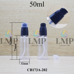 Chai vai tròn đầu xịt giọt nắp chụp mờ 50ml