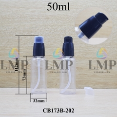 Chai vai tròn đầu xịt giọt nắp chụp mờ 50ml