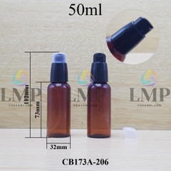 Chai vai tròn đầu xịt giọt nắp chụp mờ 50ml