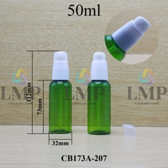 Chai vai tròn đầu xịt giọt nắp chụp mờ 50ml