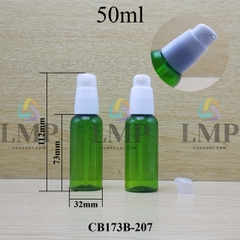 Chai vai tròn đầu xịt giọt nắp chụp mờ 50ml