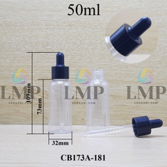 Chai vai tròn nắp bóp khoen nhựa trơn 50ml