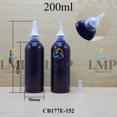 Chai 24g vai tròn nắp nhọn sọc 200ml