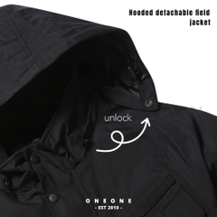 Hooded detachable field jacket S2UAW22201BKX