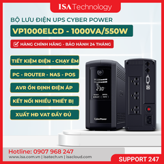 Bộ lưu điện UPS CyberPower VP1000ELCD 1000VA/550W tương thích PC , NAS  DS224+ DS423+