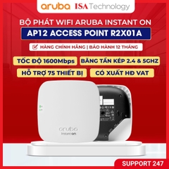 Bộ phát wifi Aruba Instant On AP12 - R2X01A bộ phát wifi băng tần kép chuẩn AC tốc độ 1600Mbsp chịu tải 75 user