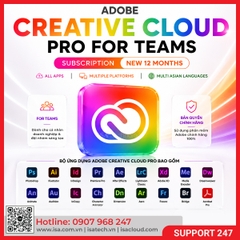 Phần mềm Creative Cloud Pro for teams ALL Multiple Platforms Multi Asian Languages Subscription New 12 months