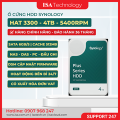Ổ cứng HDD Synology HAT 3300 4TB – Dành cho NAS, tốc độ 5400 RPM