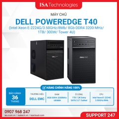 Máy chủ Dell PowerEdge T40 (Intel Xeon E-2224G/3.50GHz/8Mb/ 8Gb DDR4 3200 MHz/ 1TB/ 300W/ Tower 4U)
