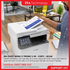 Máy in Canon MF453dw Laser đa chức năng In Scan Copy, Duplex tự động, WiFi, ADF 50 tờ, 4 trang/phút