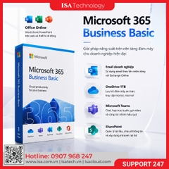 Microsoft 365 Business Basic - Gói 12 Tháng, Email Doanh Nghiệp, Lưu Trữ Đám Mây