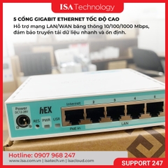 Thiết bị cân bằng tải router MikroTik RB750Gr3 (hEX) chịu tải 80 - 100 user ổn định hệ thống mạng