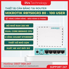 Thiết bị cân bằng tải router MikroTik RB750Gr3 (hEX) chịu tải 80 - 100 user ổn định hệ thống mạng